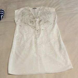 Ivory v neck dress